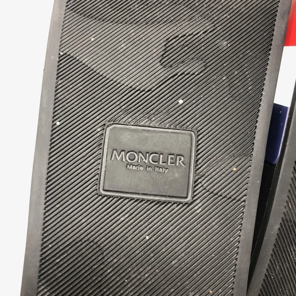Moncler Basile Rubber‎ Slide Sandal Mens 41 US 8 Black Stripe Beach Summer